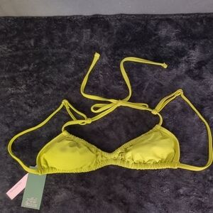Wild Fable Yellow Green Triangle Bikini Top XS NWT String Tie Swim Top Y2K Style